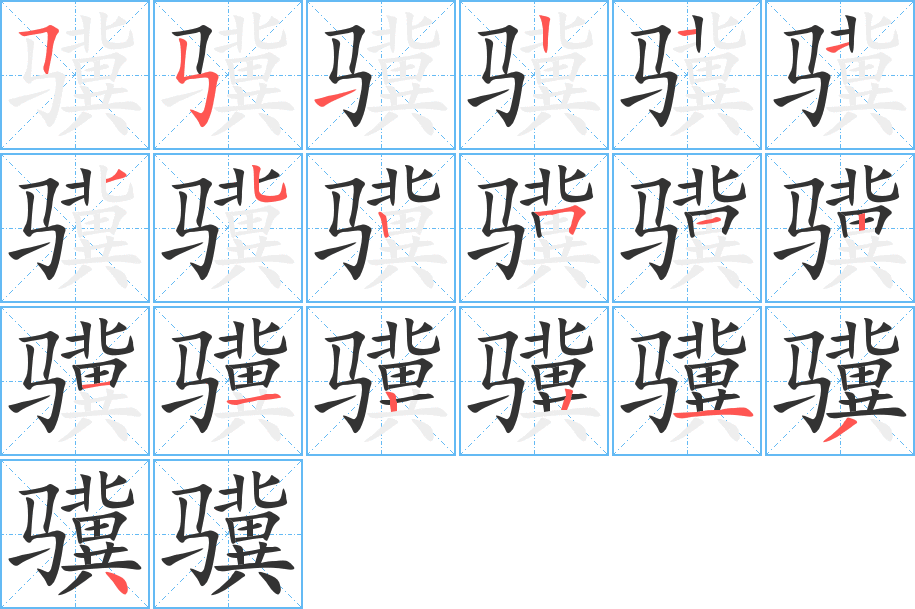 驥字筆畫寫法