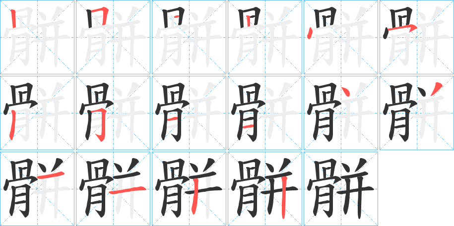 骿字筆畫寫法