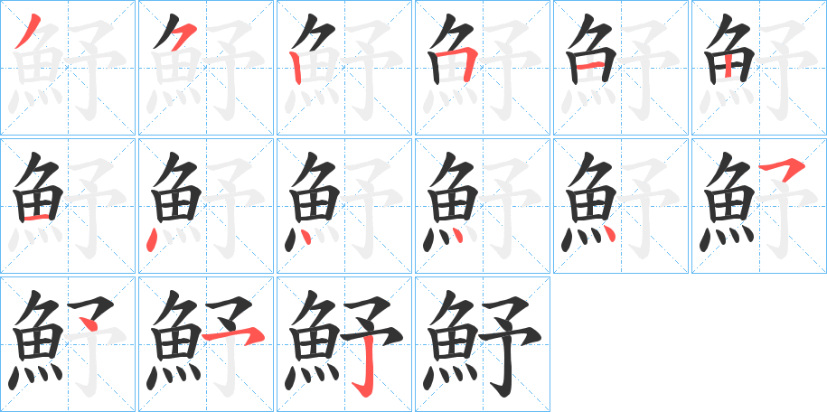 魣字筆畫寫法