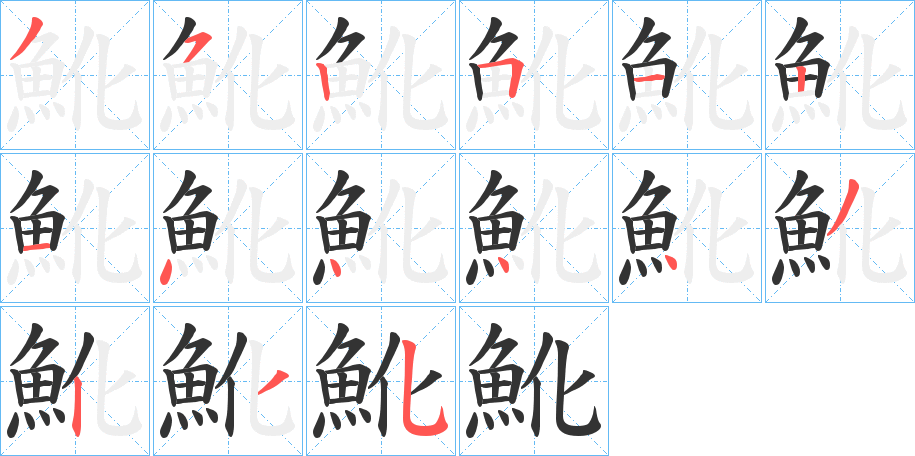 魤字筆畫寫法