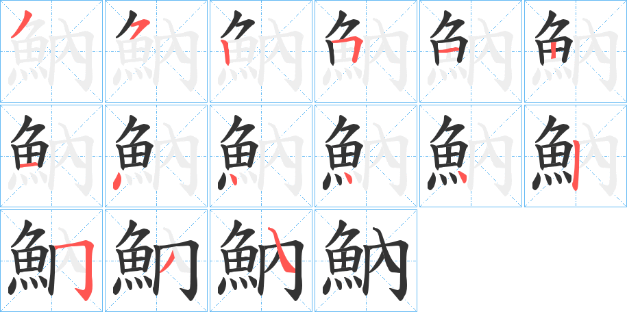 魶字筆畫寫法