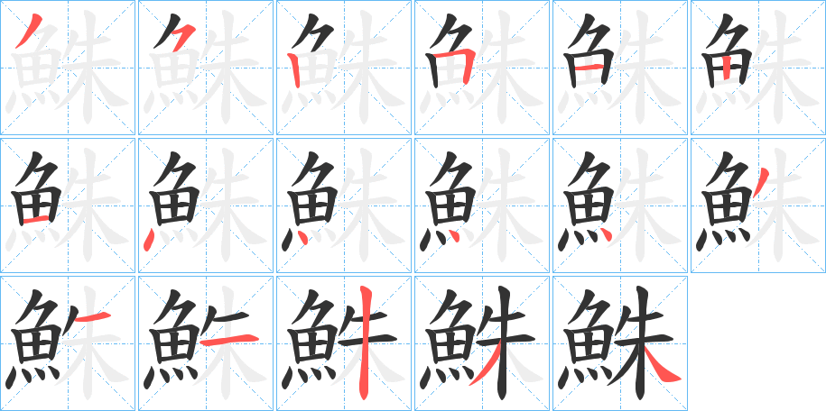 鮢字筆畫寫法