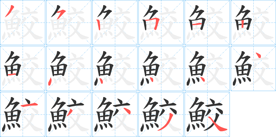 鮫字筆畫寫法