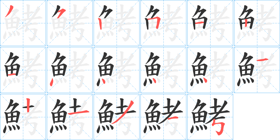 鮳字筆畫寫法