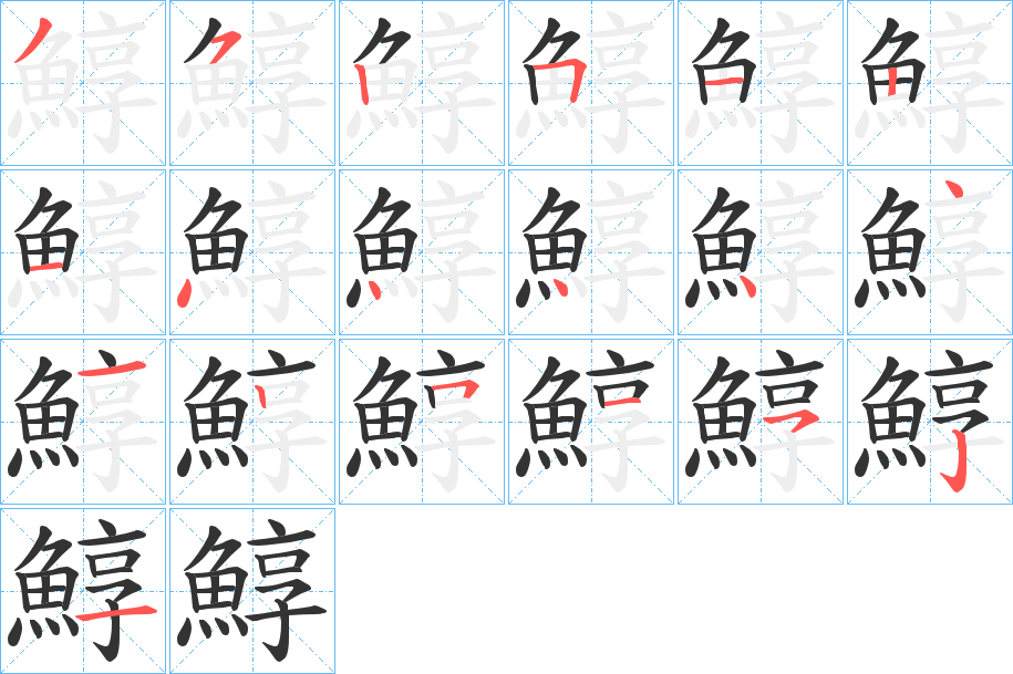 鯙字筆畫寫法