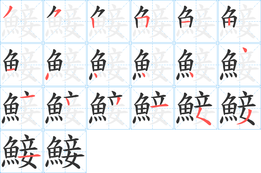 鯜字筆畫寫法