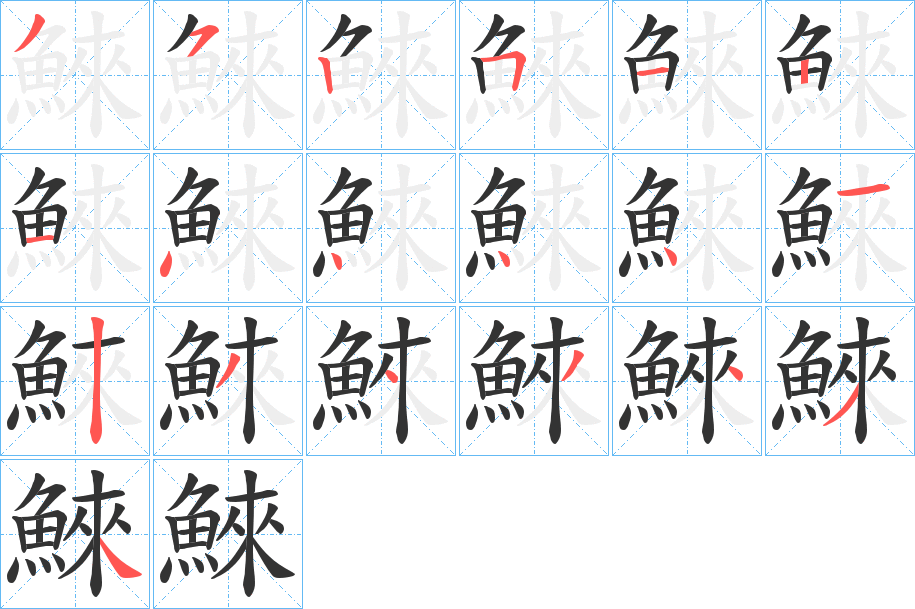 鯠字筆畫寫法