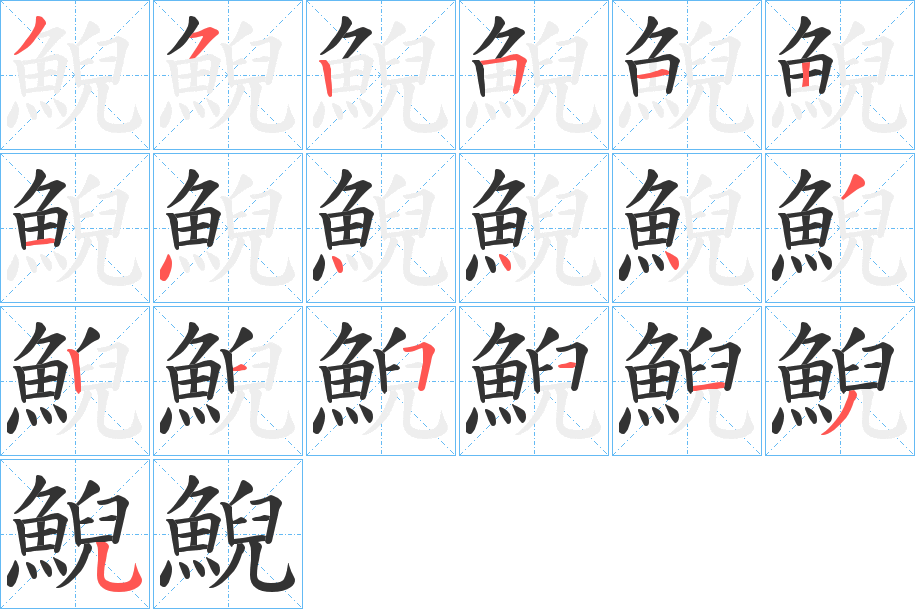 鯢字筆畫寫法