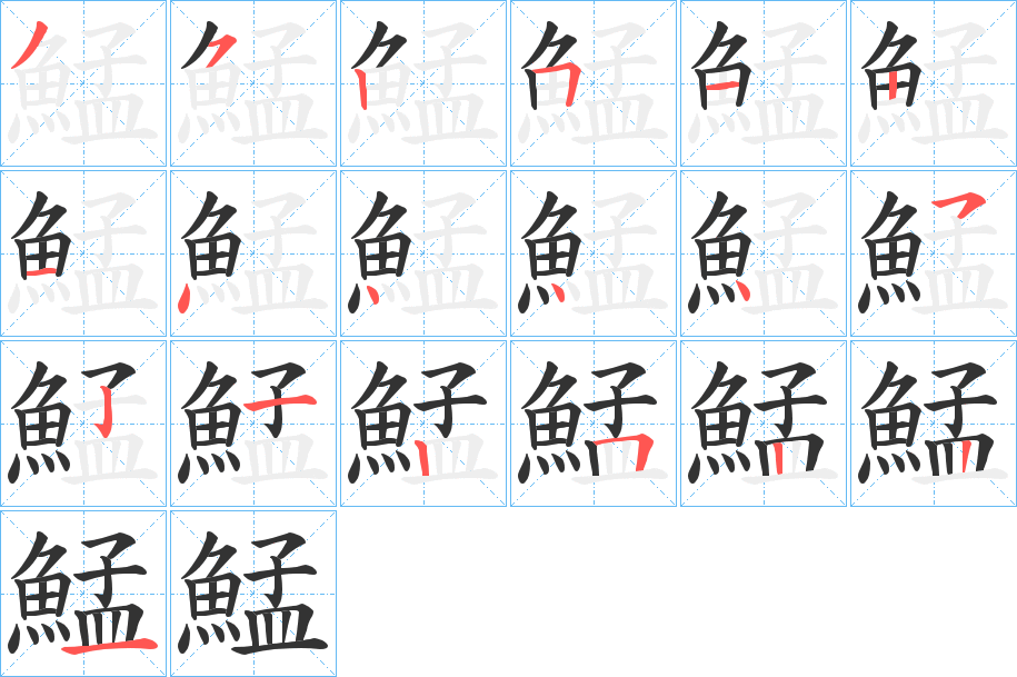 鯭字筆畫寫法