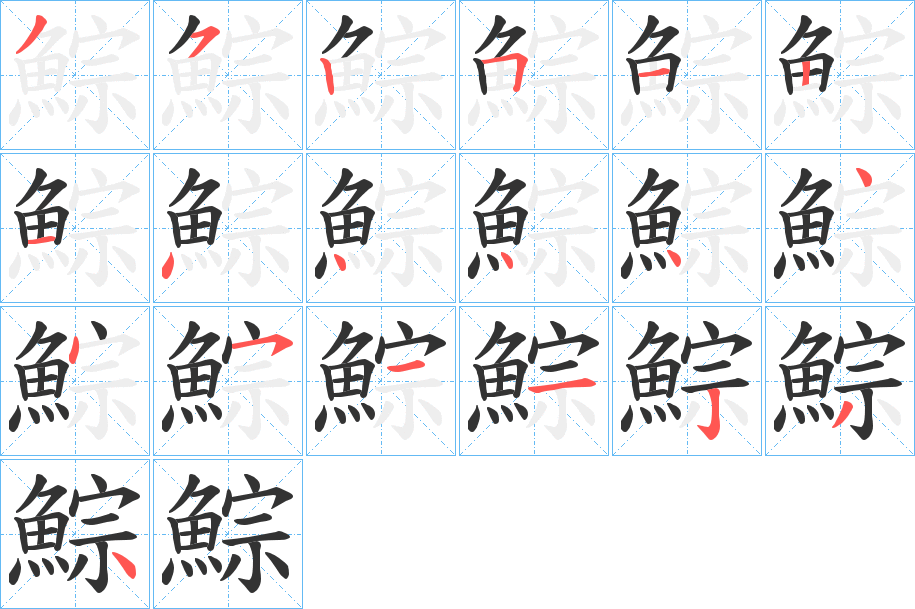 鯮字筆畫寫法