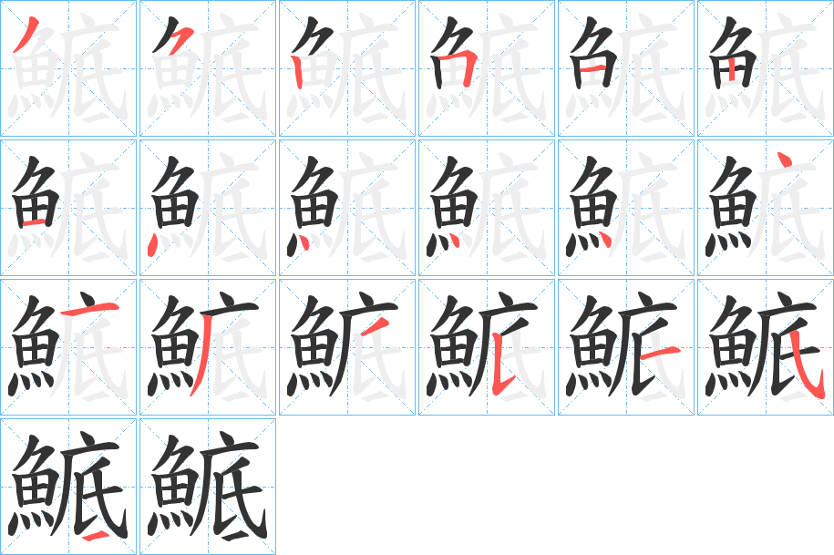 鯳字筆畫寫法