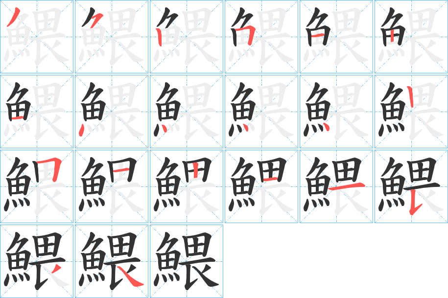 鰃字筆畫寫法