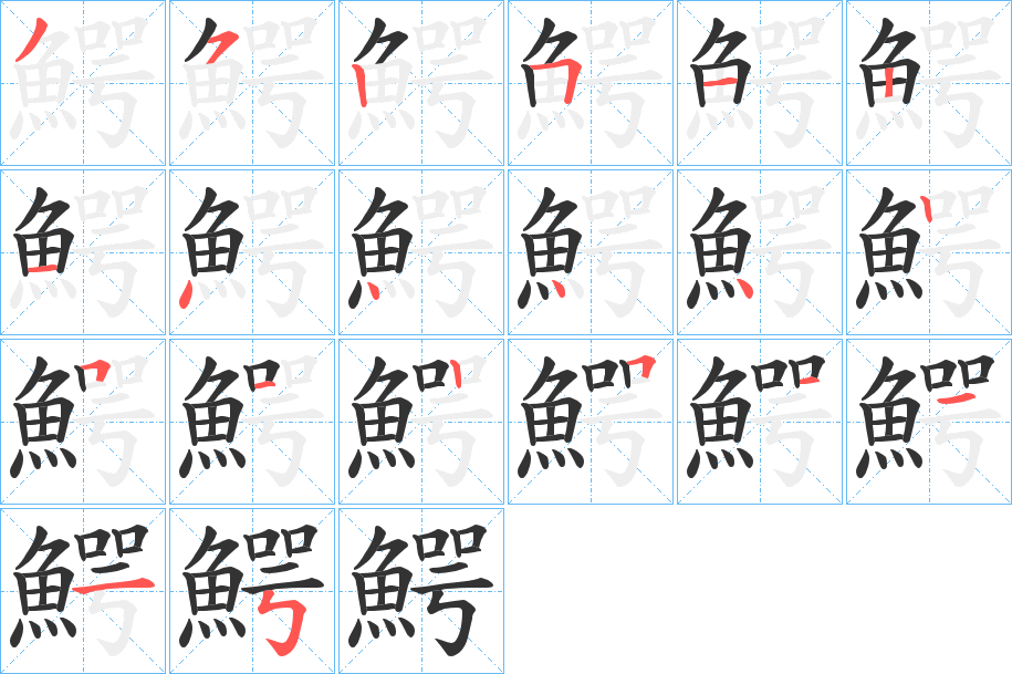 鰐字筆畫寫法