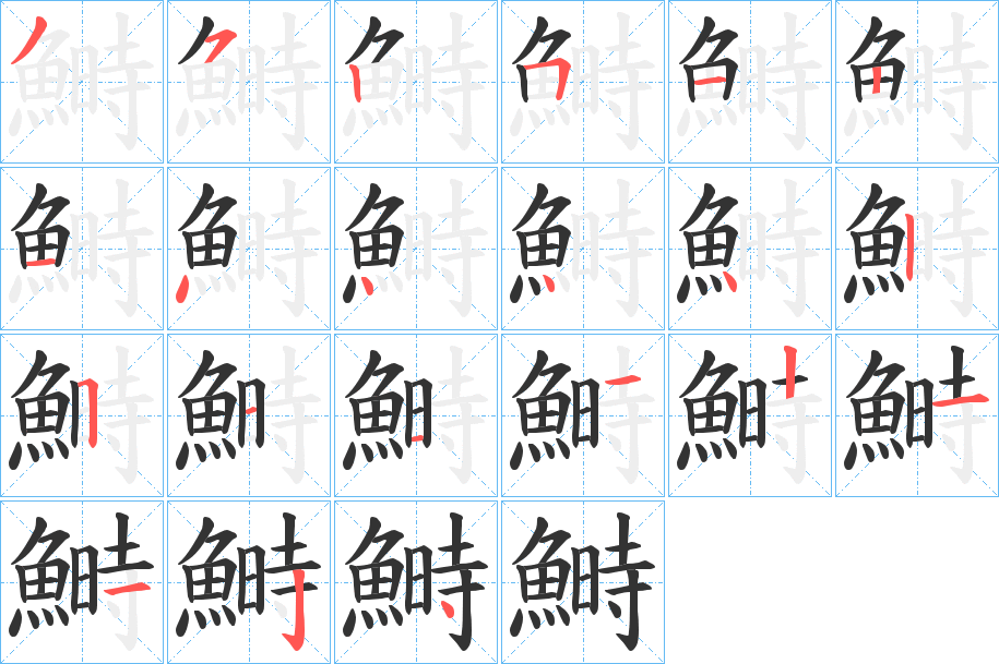 鰣字筆畫寫法