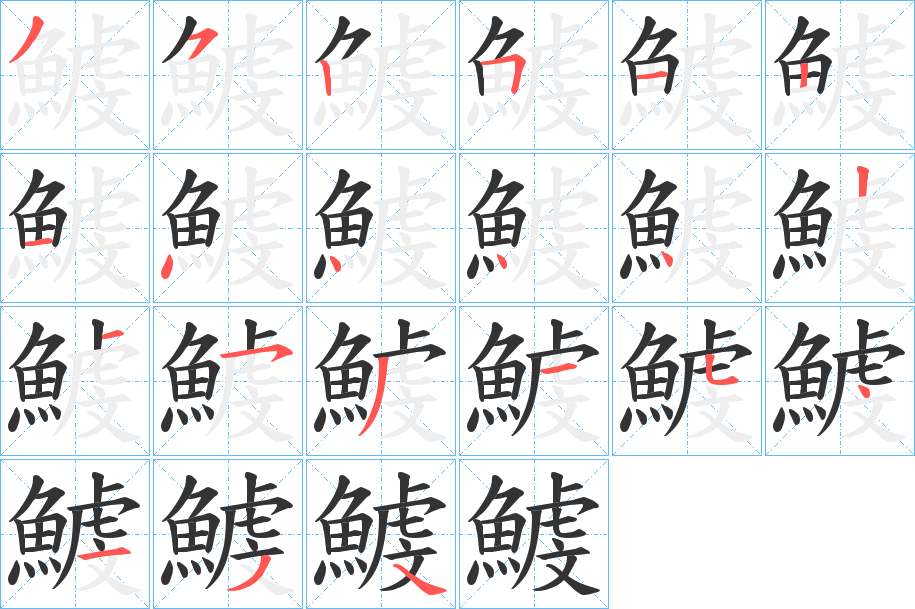 鰬字筆畫寫法