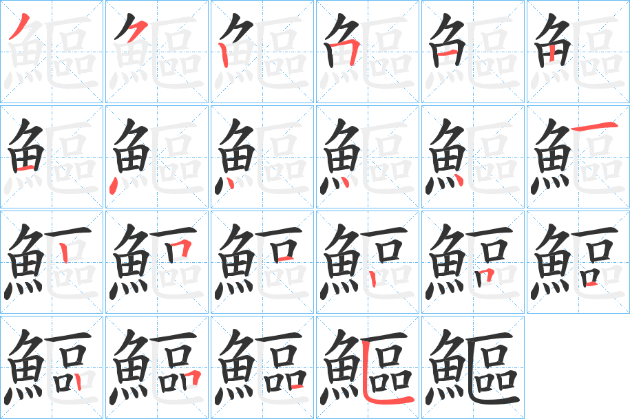 鰸字筆畫寫法