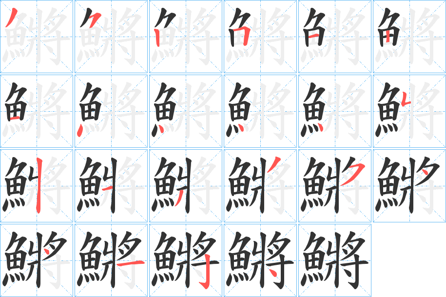 鱂字筆畫寫法