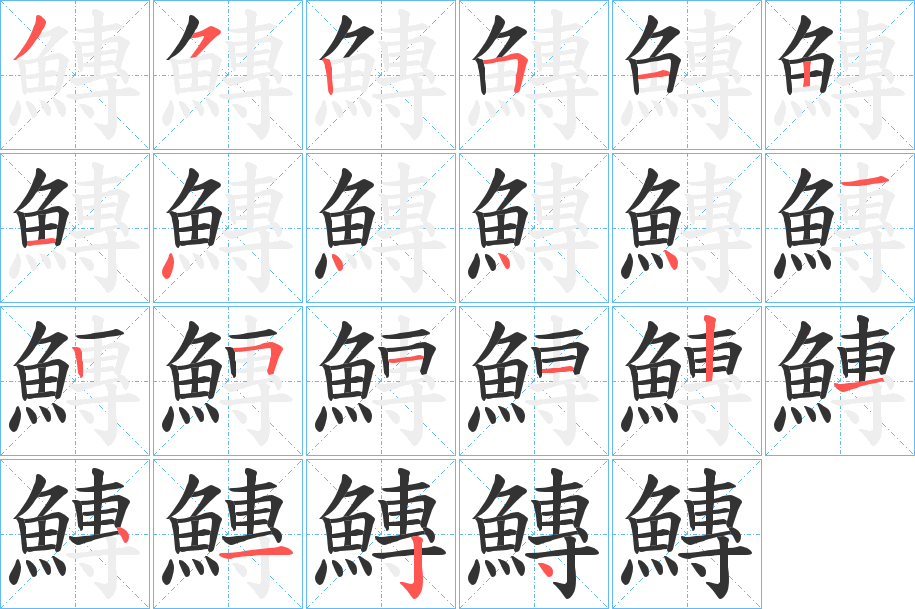 鱄字筆畫寫法