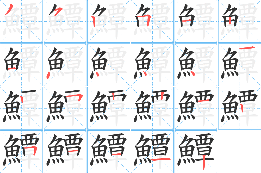 鱏字筆畫寫法