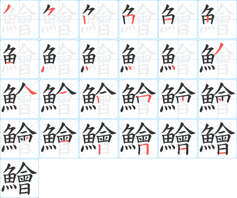 鱠字筆畫寫法
