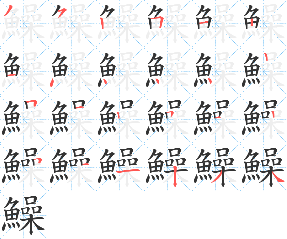鱢字筆畫寫法