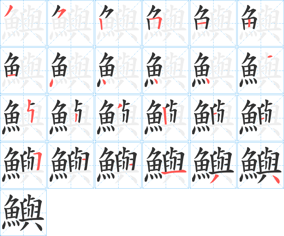 鱮字筆畫寫法