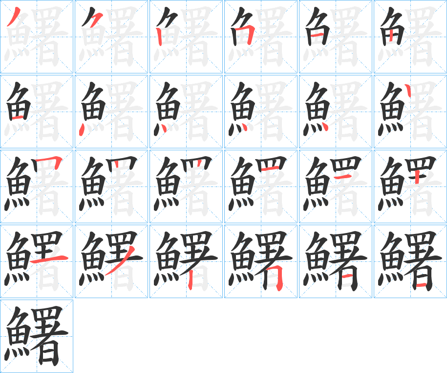 鱰字筆畫寫法