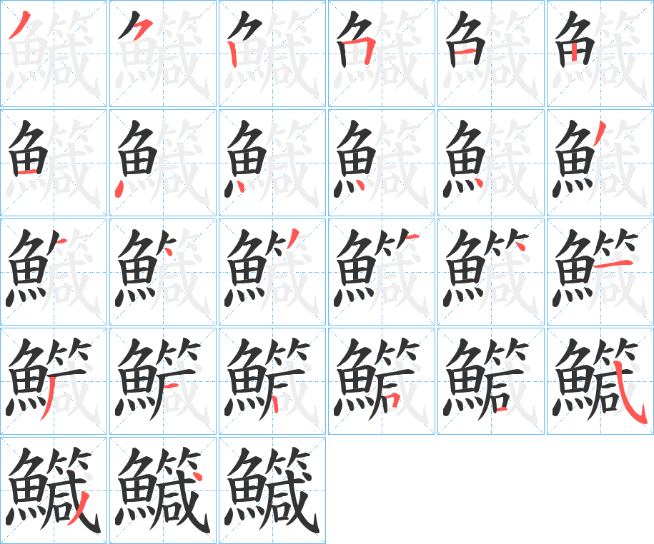 鱵字筆畫(huà)寫(xiě)法