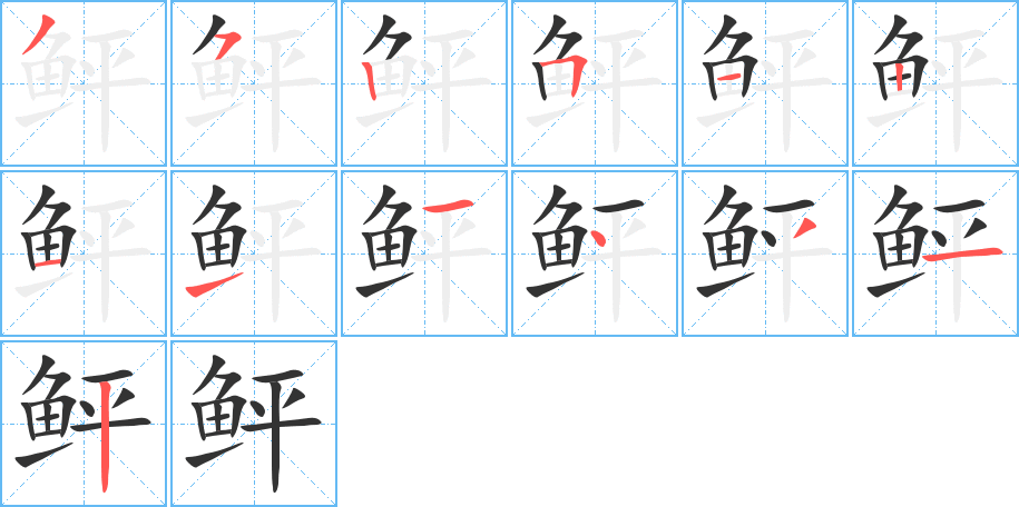 鲆字筆畫寫法