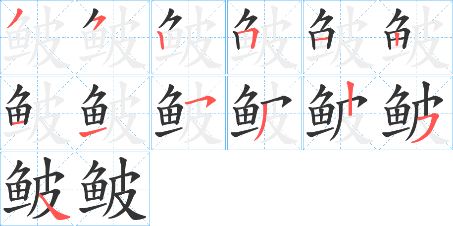 鲏字筆畫寫法