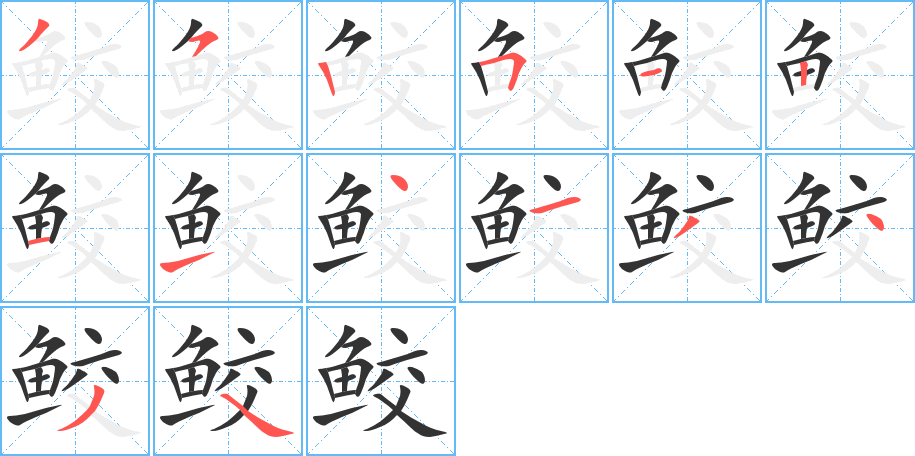 鮫字筆畫寫法