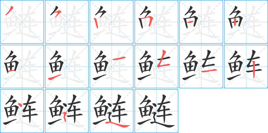 鰱字筆畫寫法