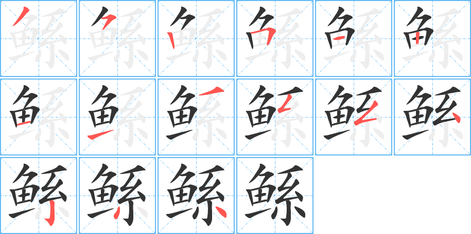 鯀字筆畫寫法
