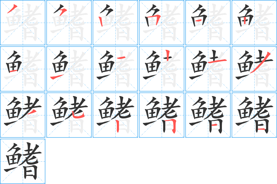 鰭字筆畫(huà)寫(xiě)法