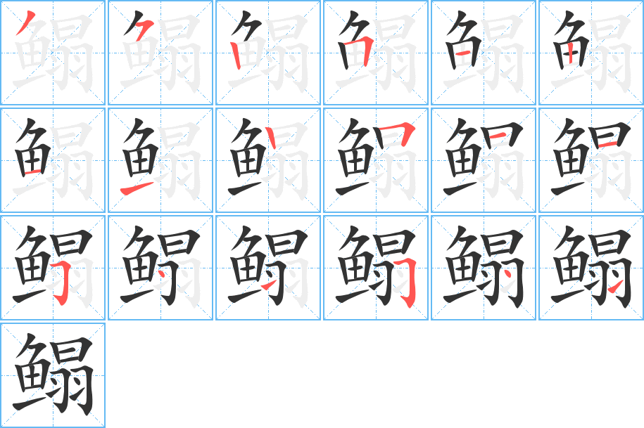 鰨字筆畫(huà)寫(xiě)法