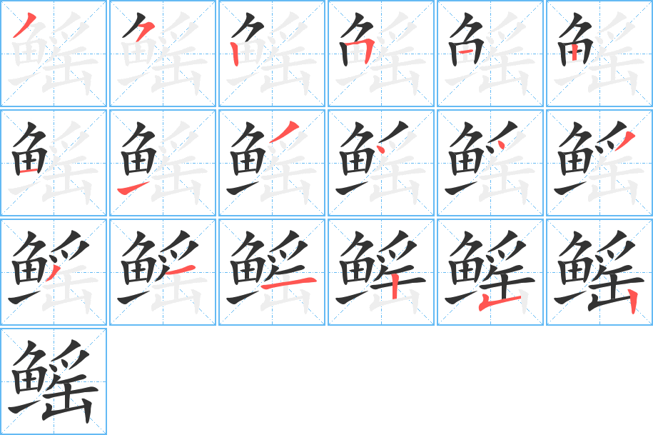 鰩字筆畫寫法