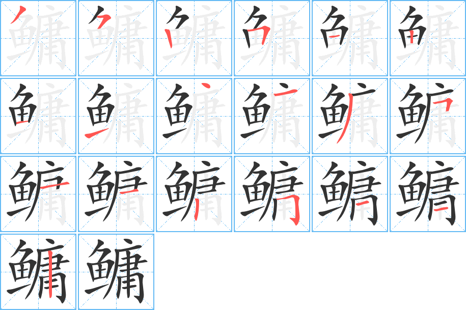 鳙字筆畫寫法
