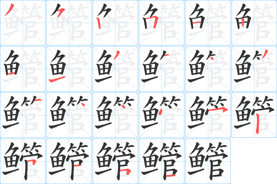 鳤字筆畫寫法