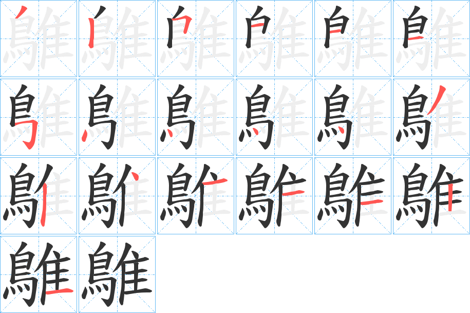 鵻字筆畫寫法