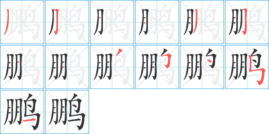 鵬字筆畫寫法
