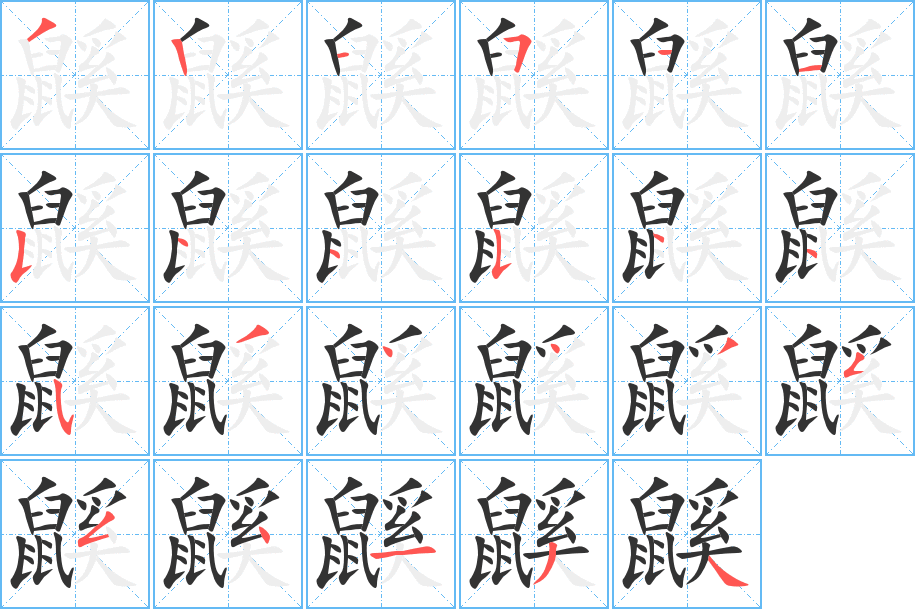 鼷字筆畫(huà)寫(xiě)法